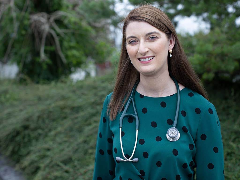 Female doctor in training